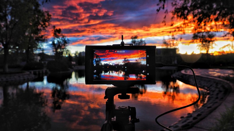 sunset cloud photography and tripod 4k