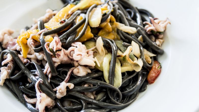 spaghetti, seafood, dinner, 4k