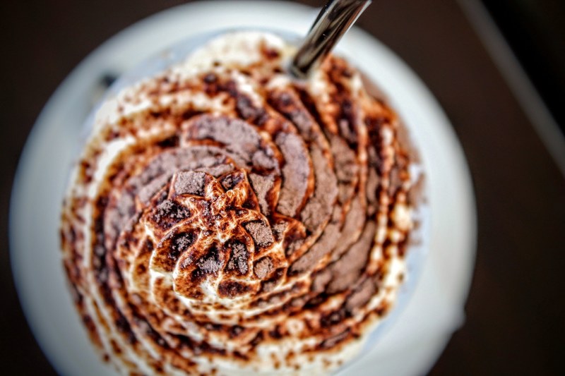 coffee cream spoon and cocoa 4k