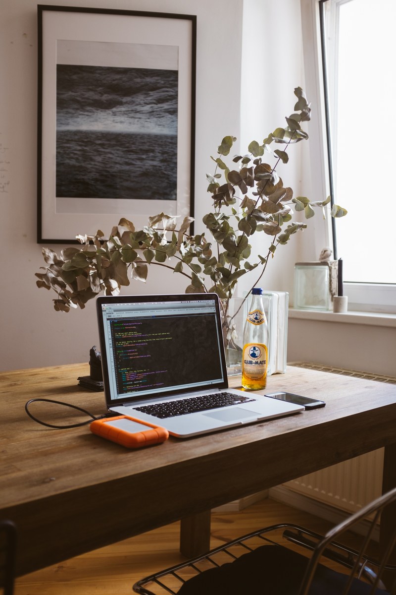 laptop work from home working and desk hd, 4k
