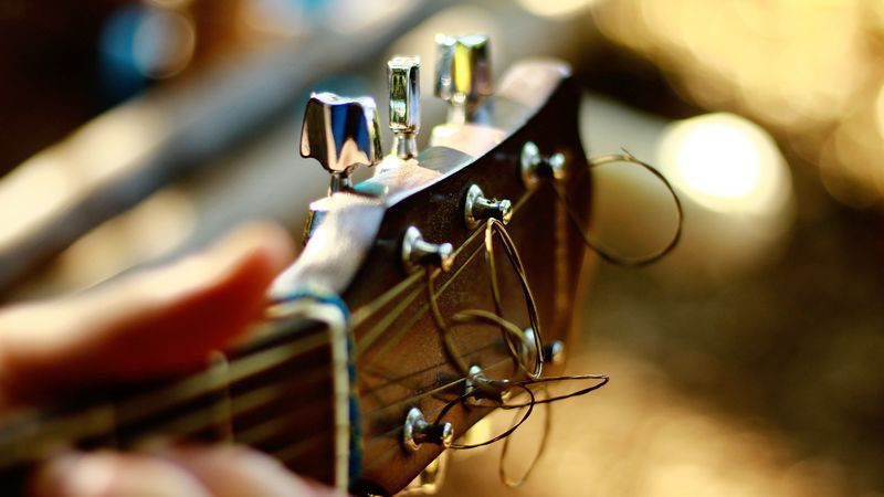 guitar, fingerboard, strings, 4k
