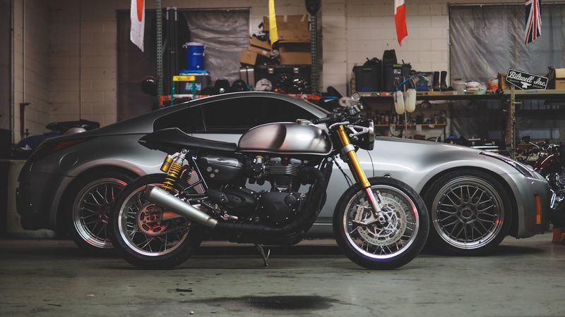 car, motorcycle, garage, 4k