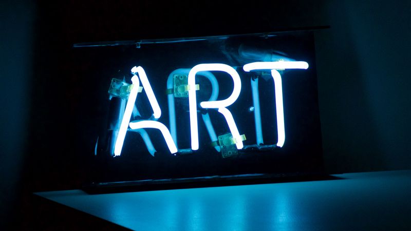 art, inscription, lighting, 4k