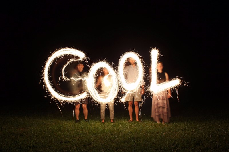 cool firework light trail and word 4k