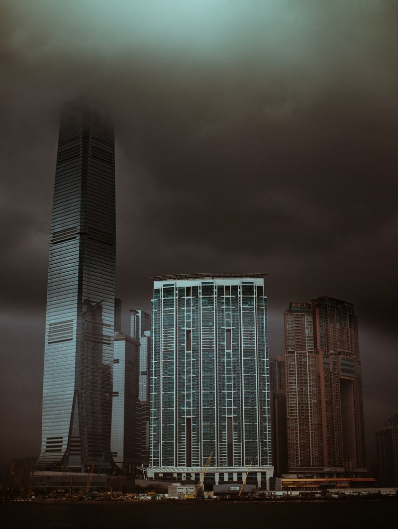 moody hong kong waterfront 4k