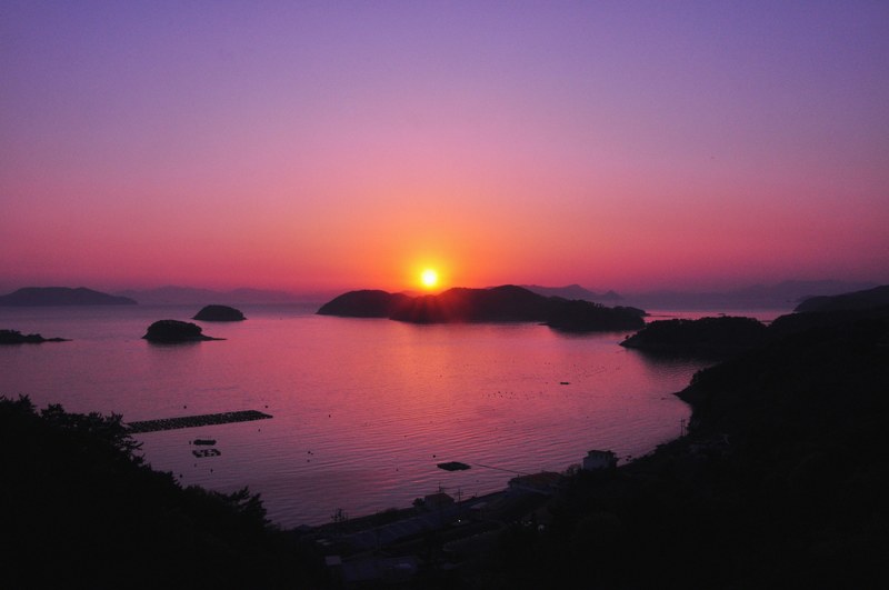 sunset sunrise seaside and island 4k