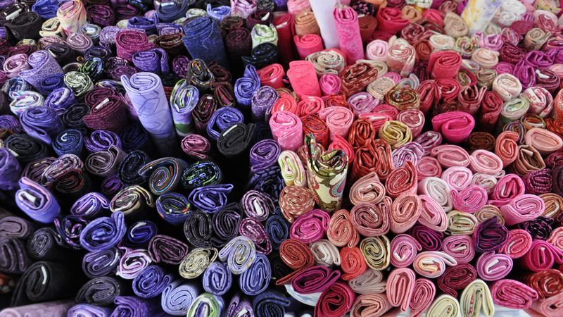 fabric, rolls, multicolored, texture, 4k