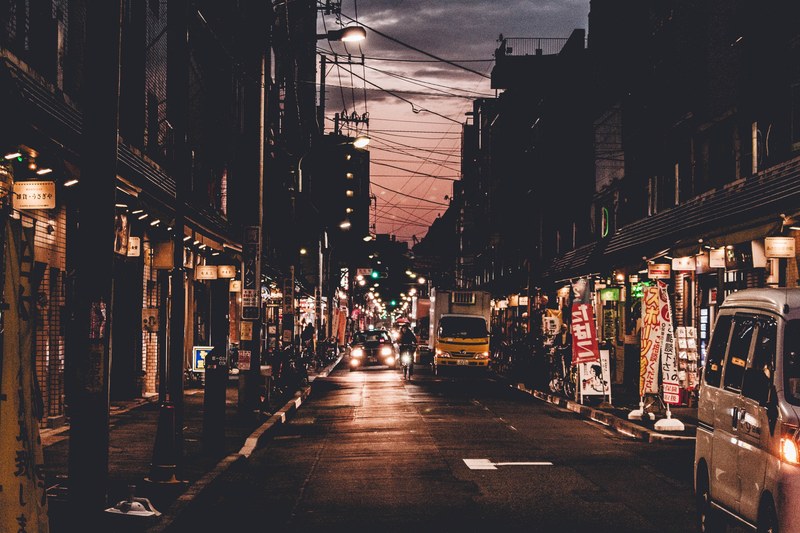 japan tokyo sunset and car 4k