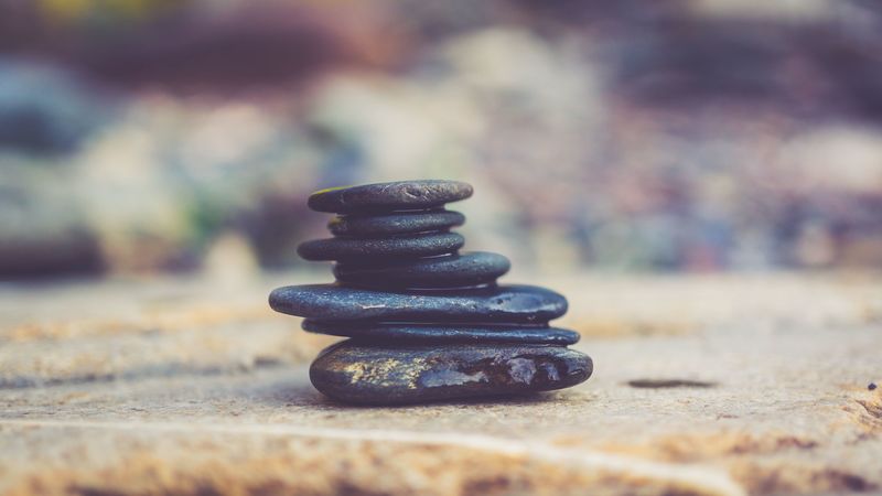 stones, blur, shape, 4k