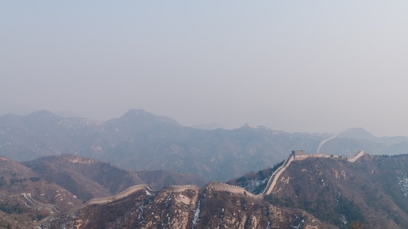 mountain china wall and great wall 4k