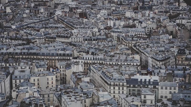 infrastructure, buildings, top view, 4k