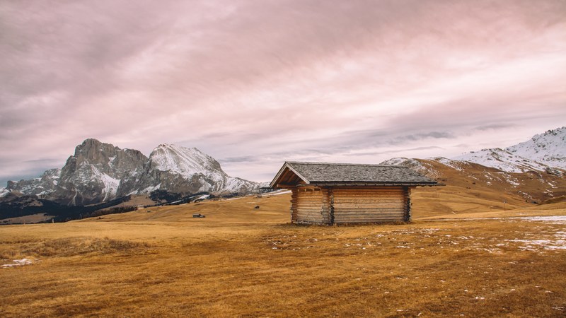 cabin rural hut and countryside 4k
