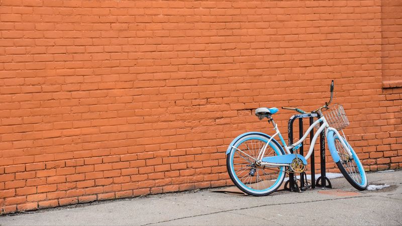 bicycle, parking, wall, 4k