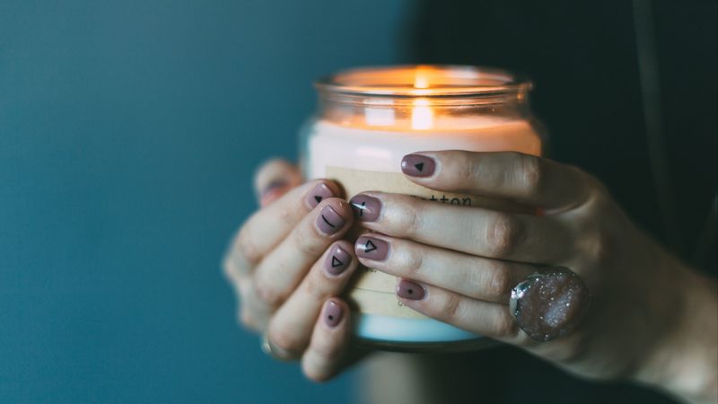 hands, candle, manicure, 4k