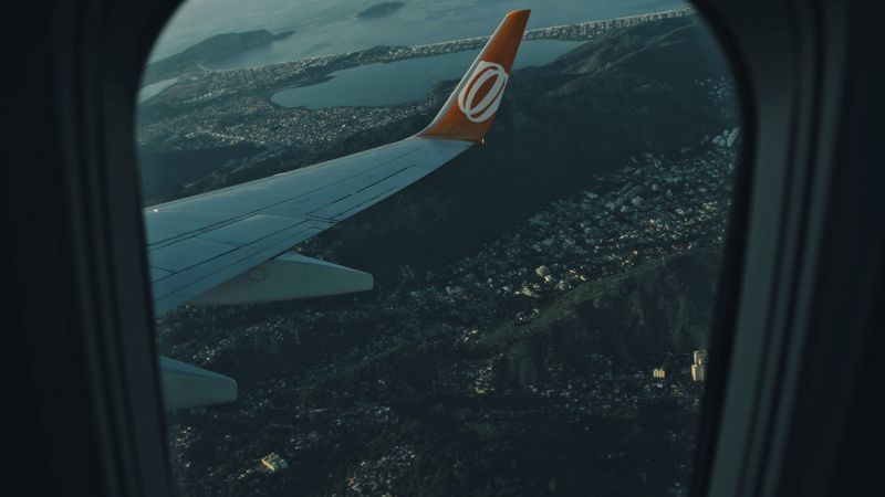 airplane, wing, porthole, 4k