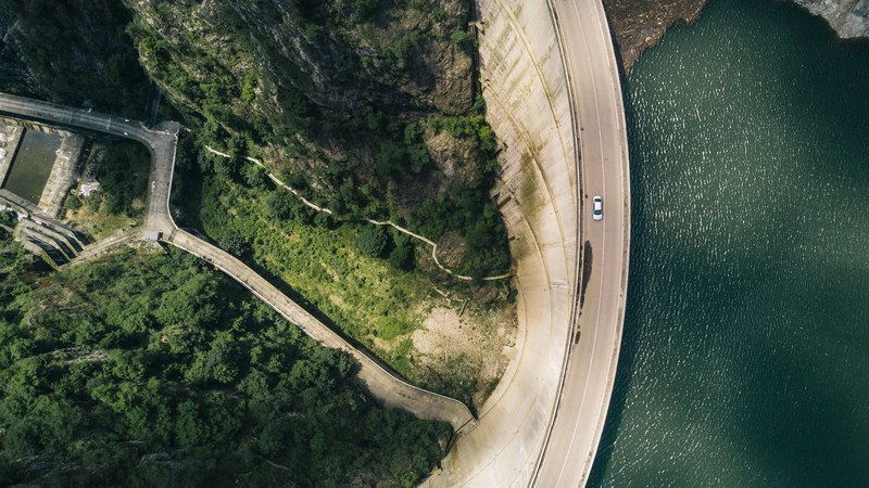 water dam in romania drone 4k