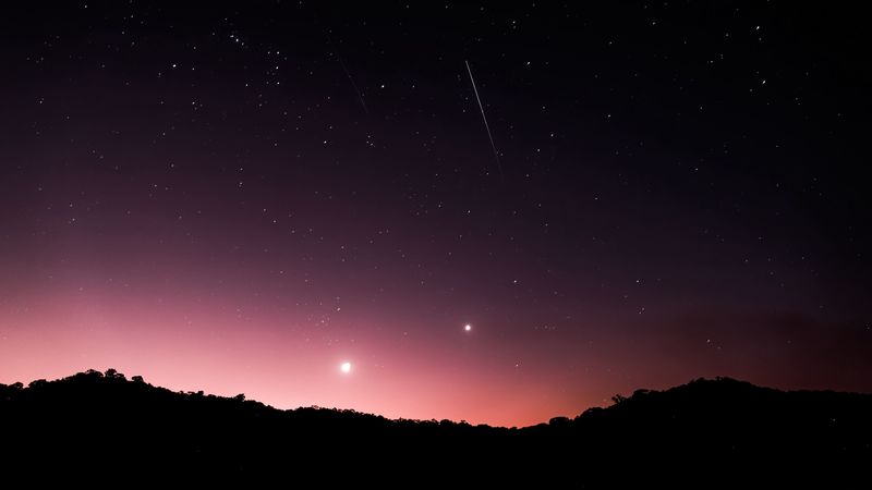 starry sky, stars, starfall, night, 4k