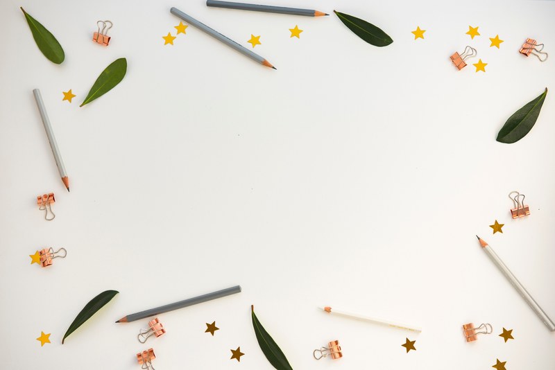 flatlay stationery desk and office 4k