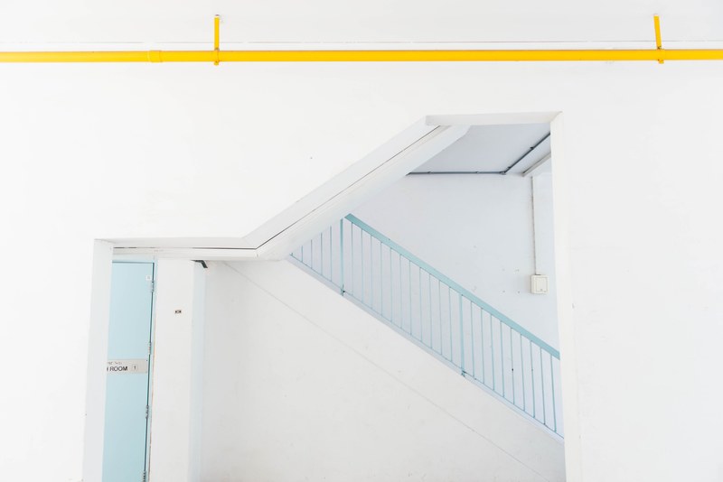stairs stairwell stairway and white 4k