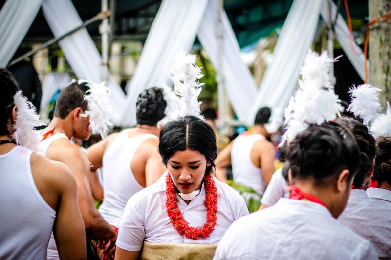 person ceremony feather and brunette 4k