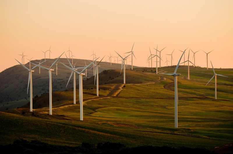 landscape wind turbine wind farm and wind power 4k