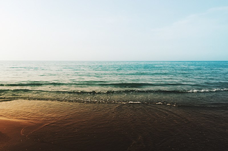 the sea and beach during golden hour in chaboksar, chaboksar beach 4k