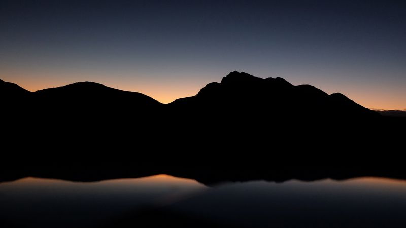 mountains, hill, dark, 4k