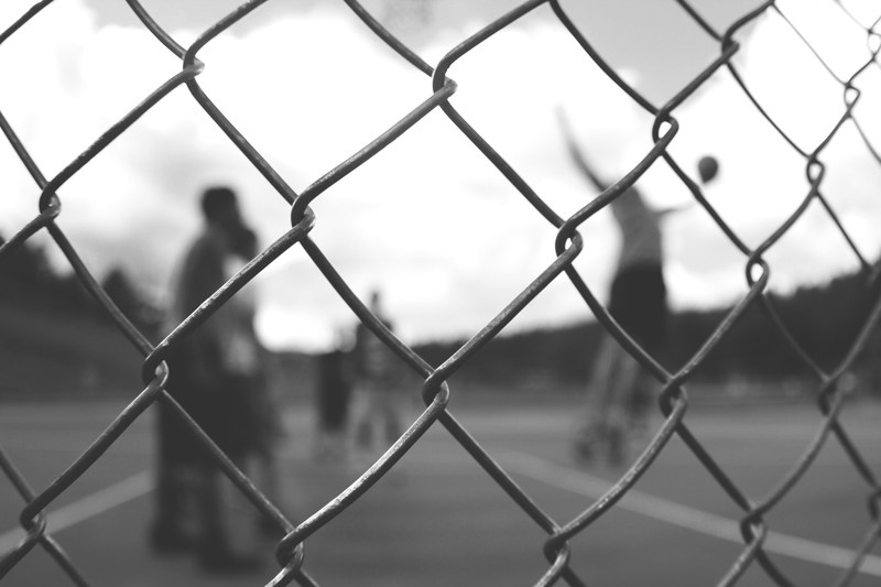 sport basketball fence and spectator 4k