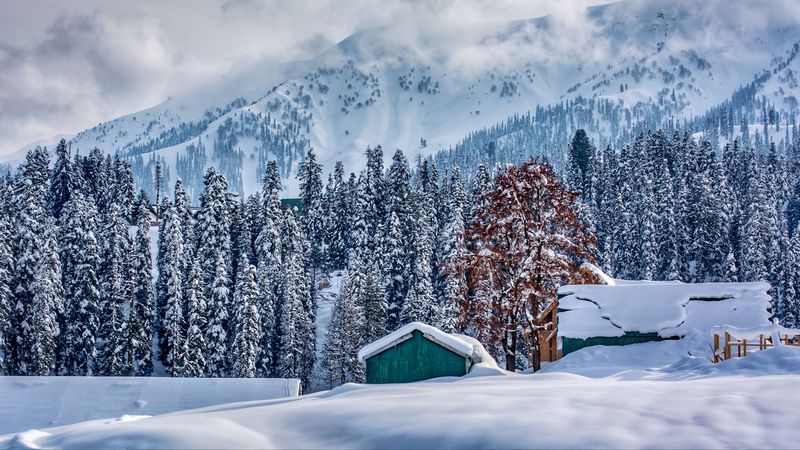 himalayas, kashmir, mountains, winter, 4k