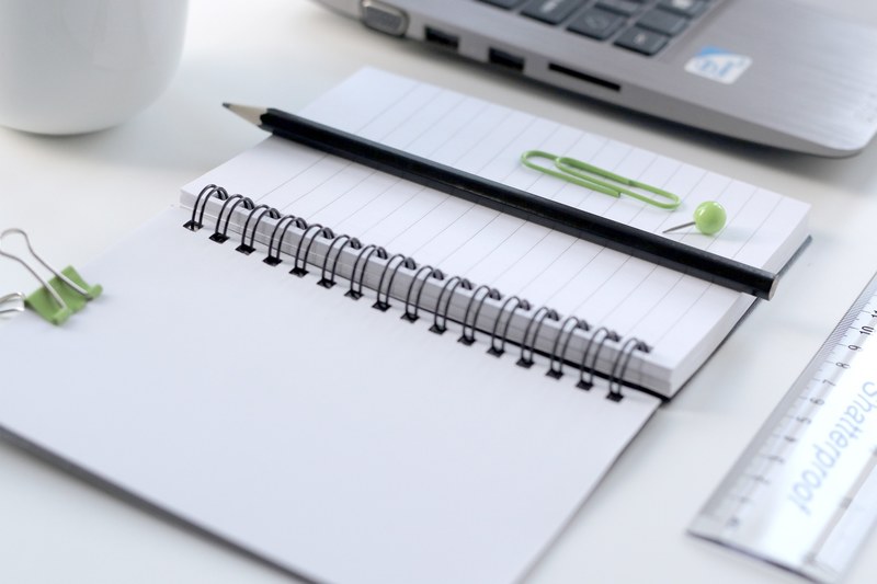 paper clip pencil notepad and notebook 4k