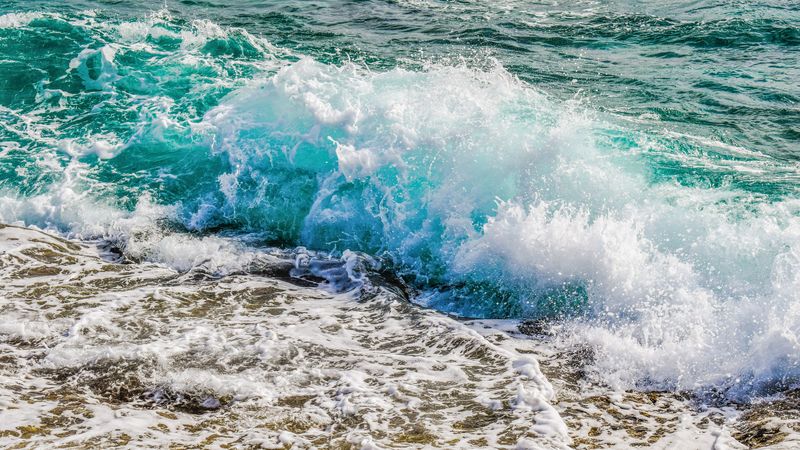 ocean, shore, foam, spray, 4k