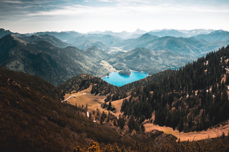 mountain lake bavaria lake walchen 4k