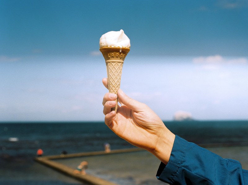 ice cream icecream hand and sea 4k