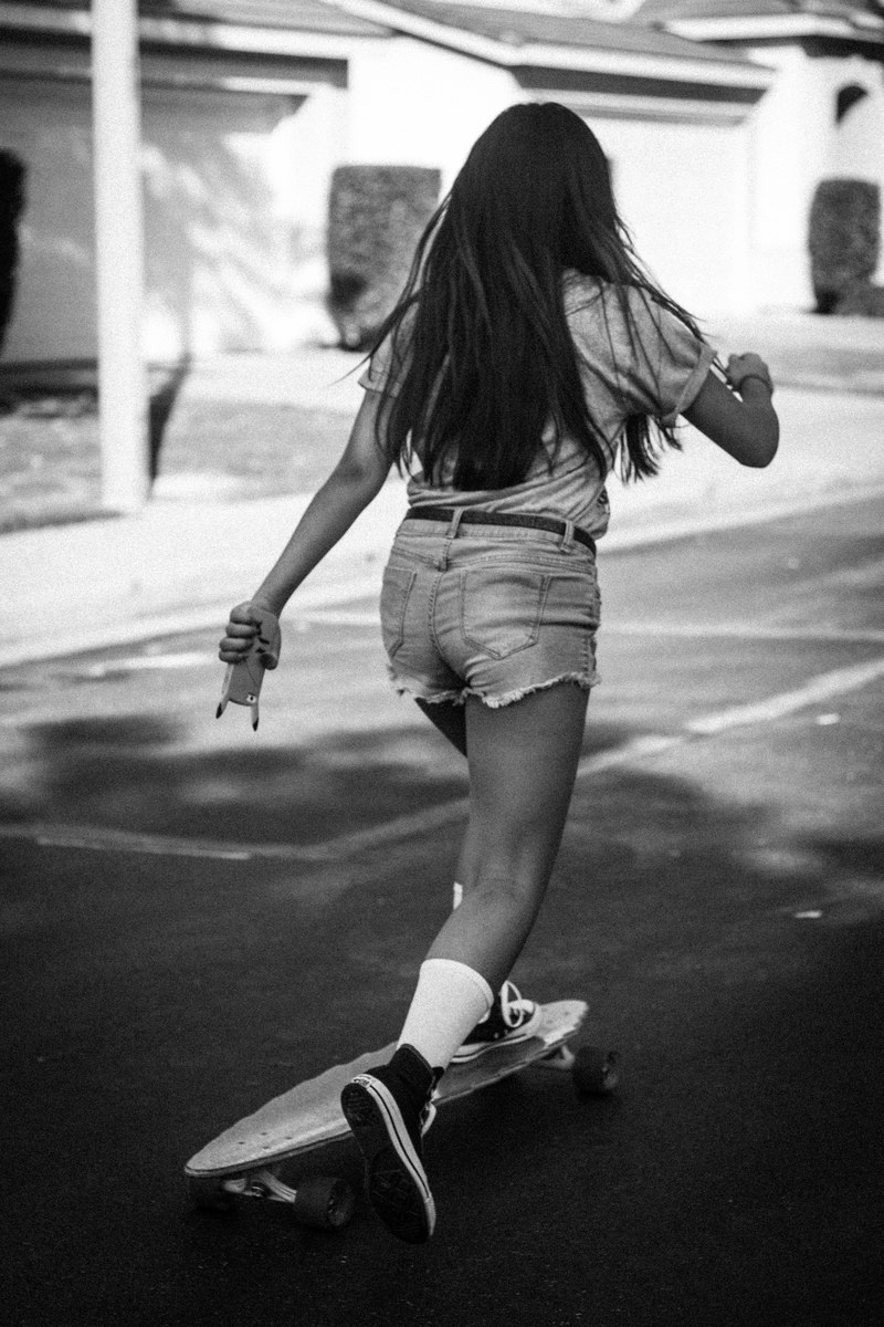 long board girl girl skater and skateboard hd, 4k