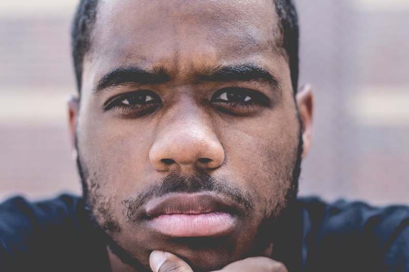 macro portrait of a mans face at bethune cookman university, face portrait 4k