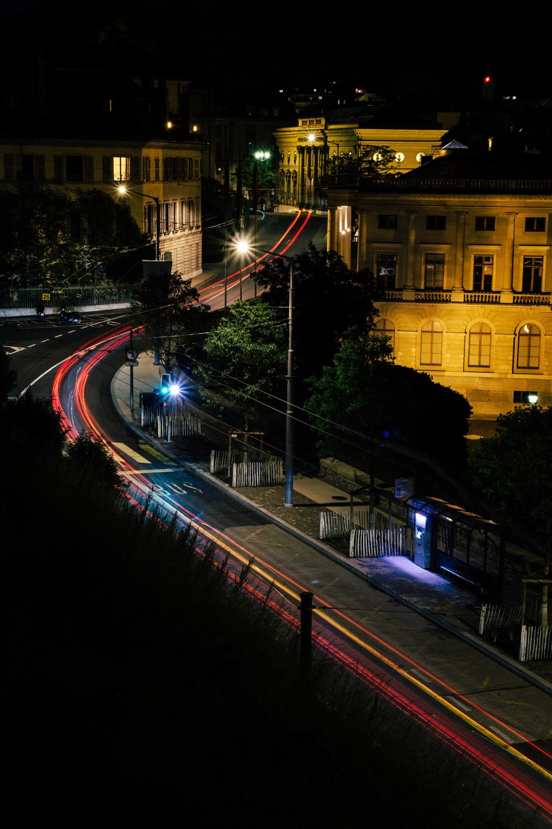 road street long exposure and light trail hd, 4k
