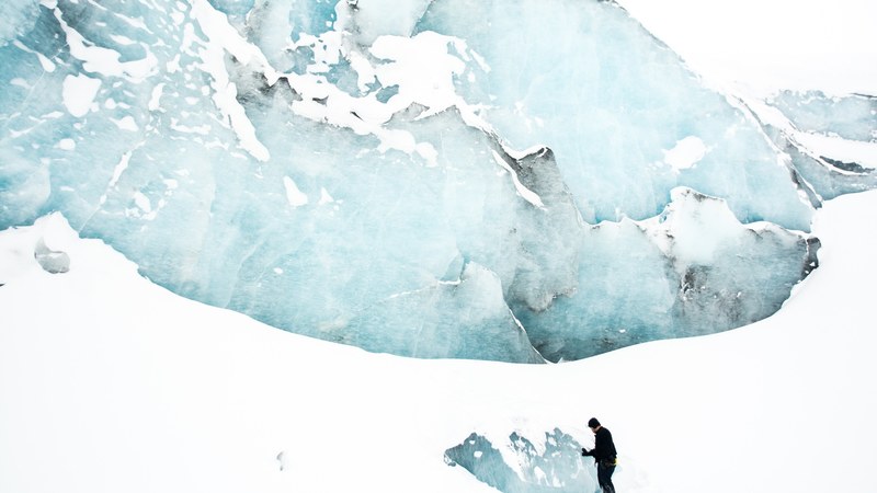 ice glacier ice wall and snowy 4k