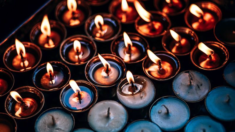 candles, wax, flame, 4k