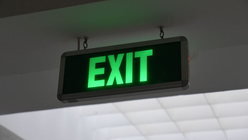 exit, words, inscription, backlight, 4k