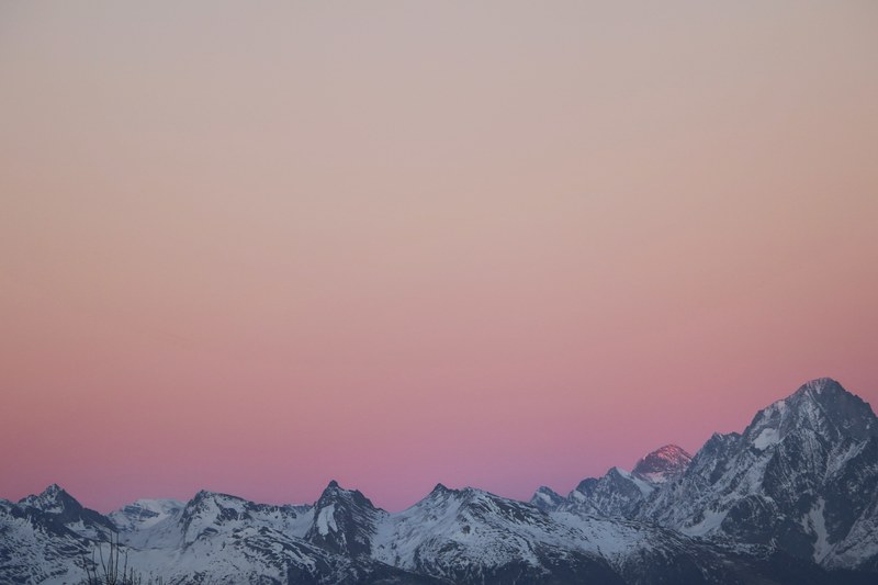sunset on the swiss alps 4k