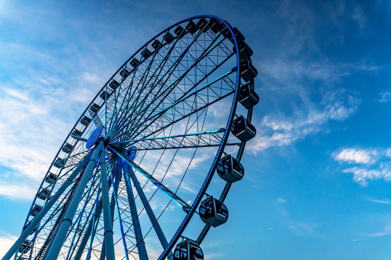 closer look at ferris wheel 4k