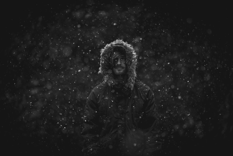 man male snow and snowing 4k