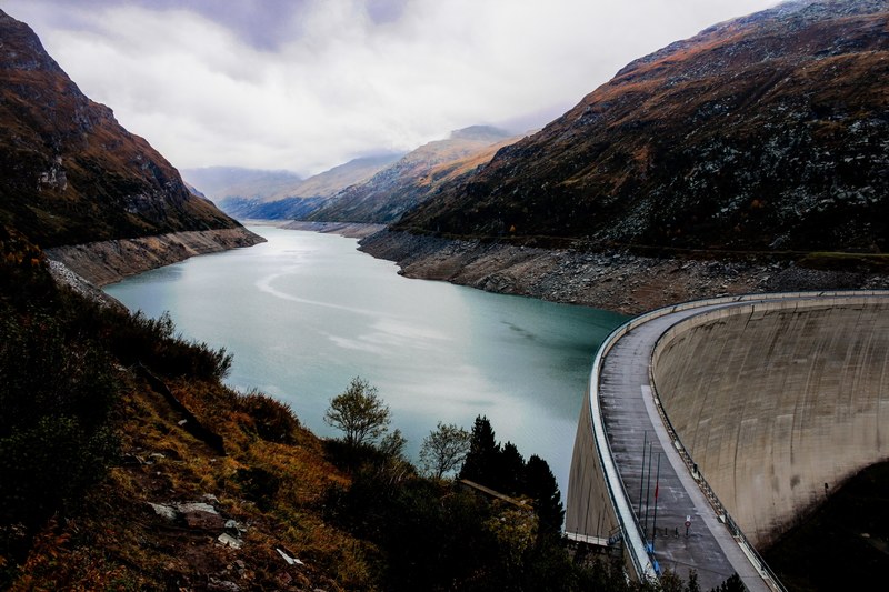 dam nature water reservoir and switzerland 4k