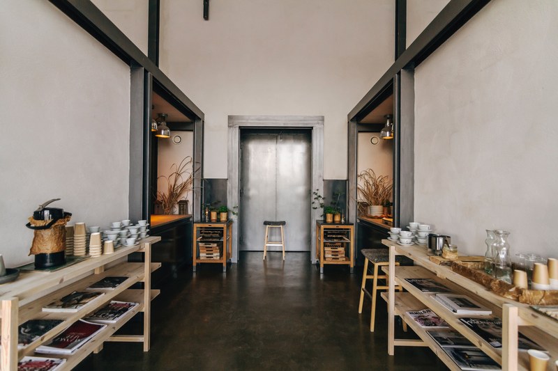 interior coffee room and elevator 4k