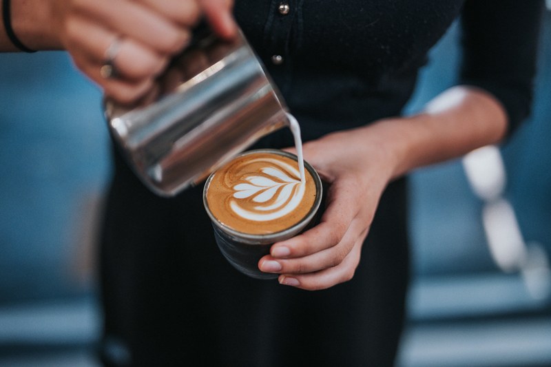 coffee barista coffee shop and pouring coffee 4k