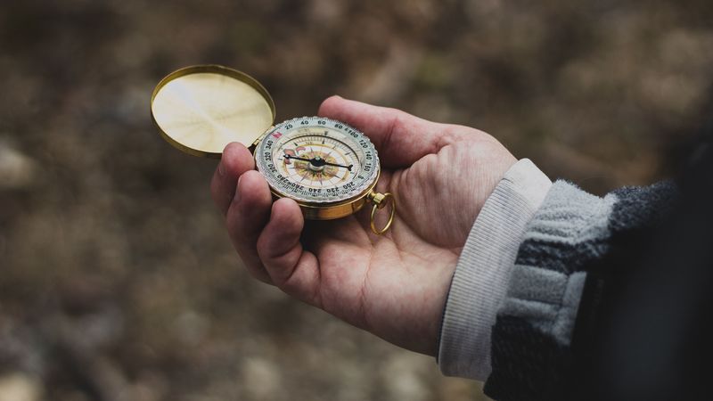compass, hand, travel, 4k
