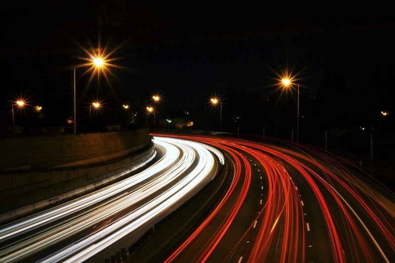 time lapse of busy highway traffic at night, busy freeway traffic at night 4k