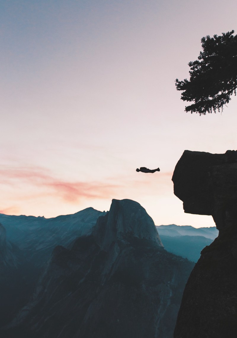 rock cliff man and diving hd, 4k