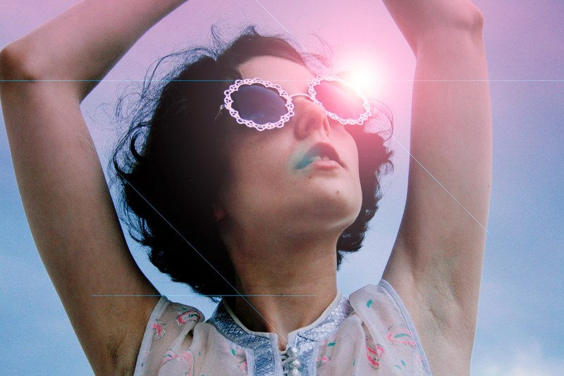 person portrait beauty and sunglass 4k