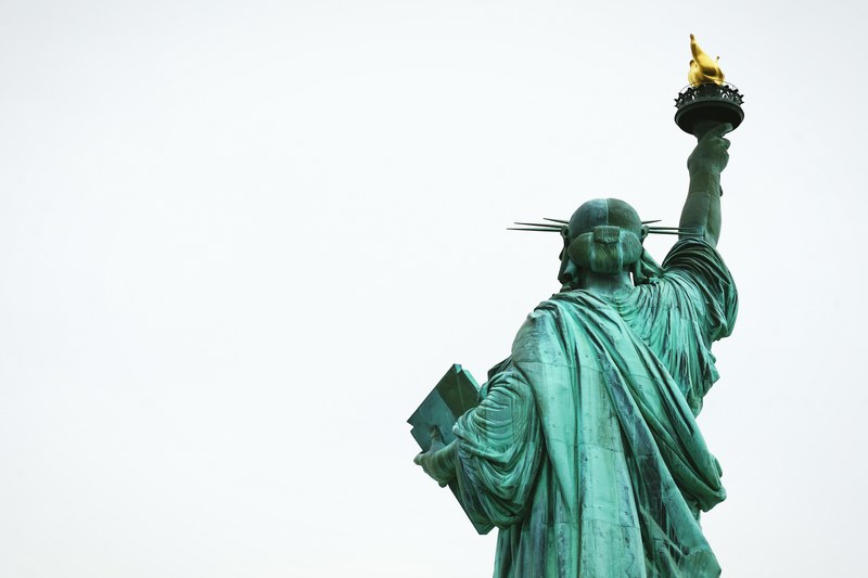 statue of liberty back statue and monument 4k